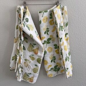 Little Unicorn Cotton Muslin Swaddle Blankets Lot Of 2 Peary Nice Lemon Drop